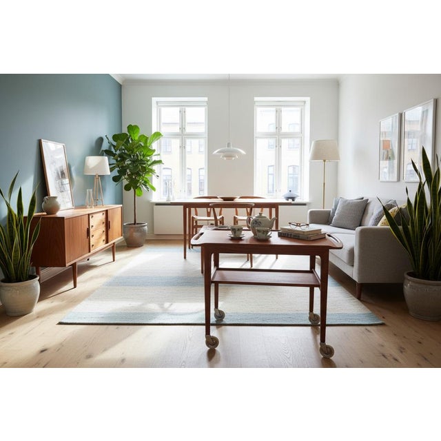 Danish Teak Serving Trolley with Removable Tray, 1960s For Sale - Image 6 of 16