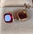 1950s Vintage Panetta Cushion-Cut Faux Ruby Clip-on Earrings, Pair For Sale - Image 5 of 7