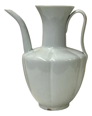 Chinese Porcelain Light Celadon White Plain Minimalistic Art Vase