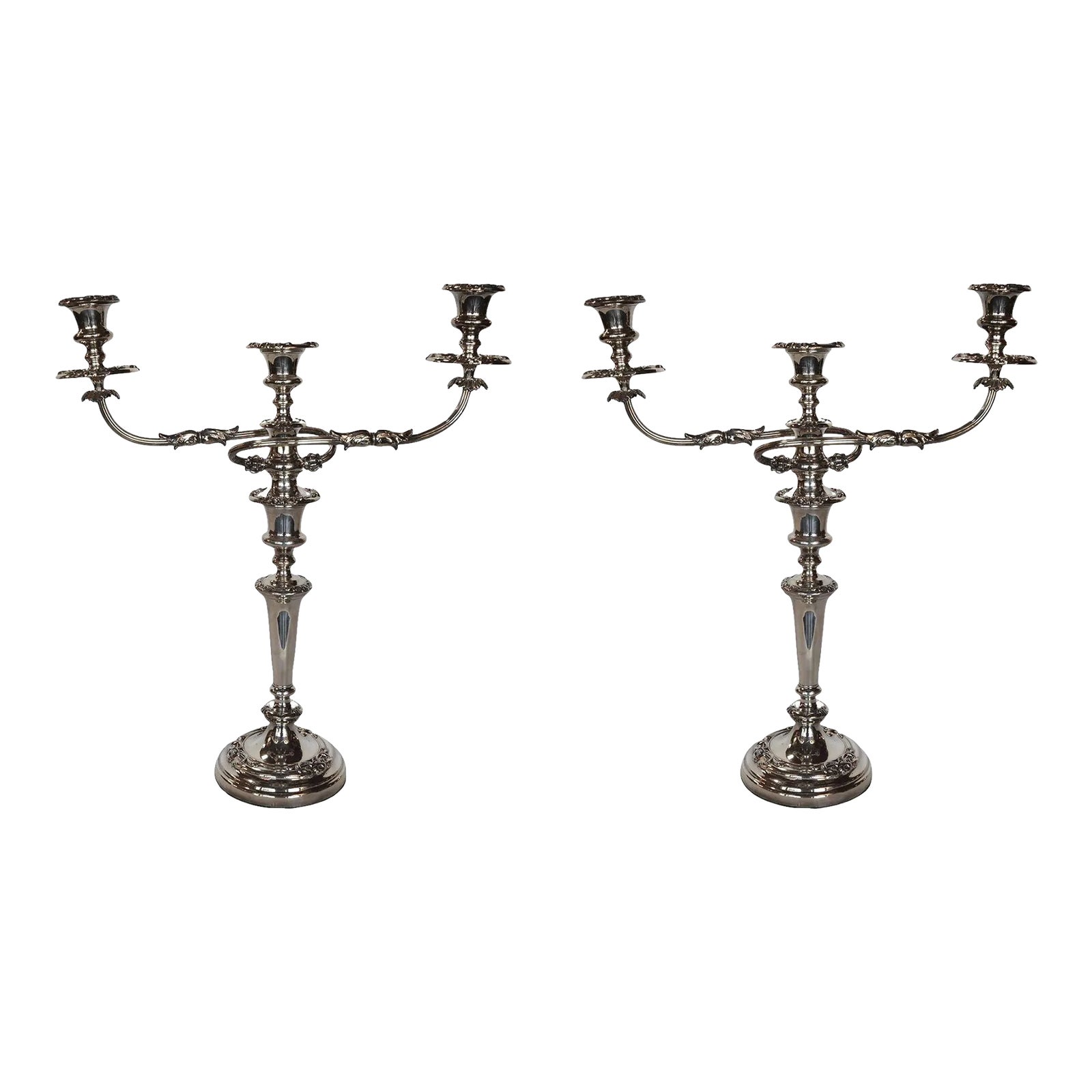 Early 20th Century Twisted Silver Candelabras a Pair Chairish