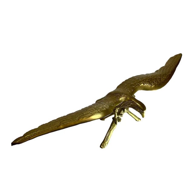 Large Vintage Brass Eagle Sculpture For Sale - Image 9 of 9