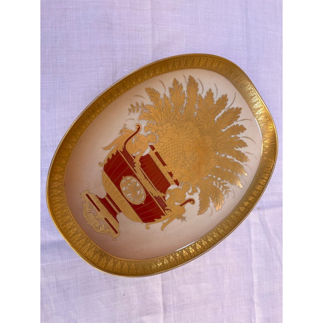 Rovere Series Plate in 24 Karat Gold and Porcelain from Morbelli, 1890s For Sale - Image 3 of 7