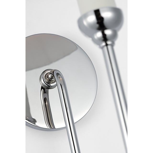 2020s Amber Lewis for Visual Comfort Signature Ingela 24" Single Sconce in Polished Nickel with Silk Pleat Shade For Sale - Image 5 of 8
