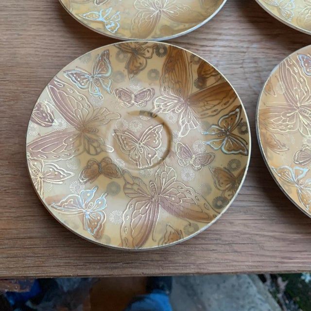 Mid-Century Modern 1960s Dorothy Thorpe Butterfly Saucers- Set of 4 For Sale - Image 3 of 8