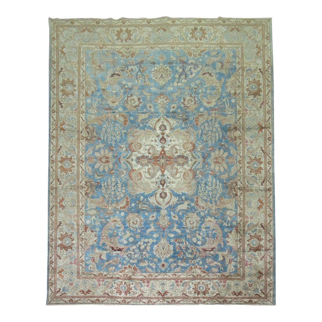 Antique Zabihi Collection Animal Pictorial Persian Tabriz Rug - 9'2" x 12'7" For Sale