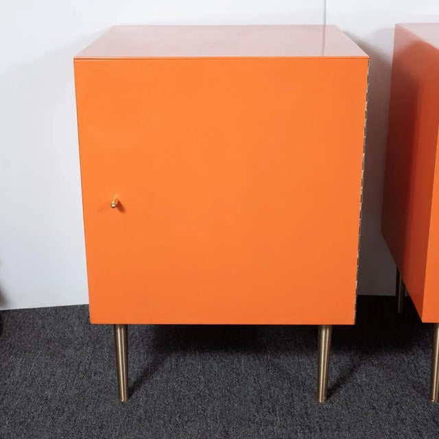 Vintage Mid-Century Modern Cubic Orange Cabinets - a Pair For Sale In New York - Image 6 of 12