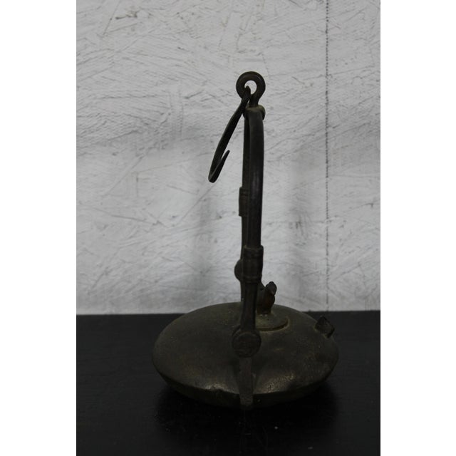 Primitive Antique 18th Century French Miner’s Whale Oil Lantern Brass Rooster For Sale - Image 9 of 12