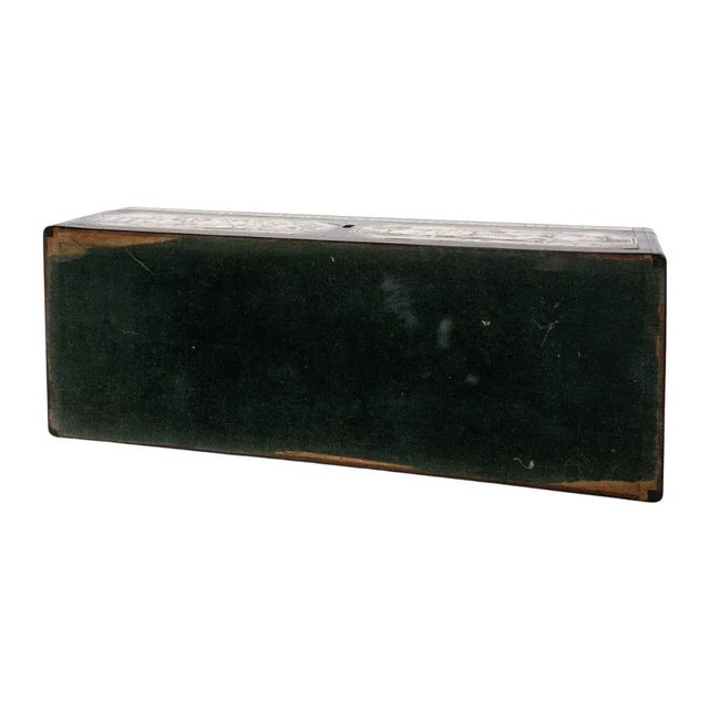 Bone 19th Century Engraved Inlaid Bone Ebony Box For Sale - Image 7 of 8