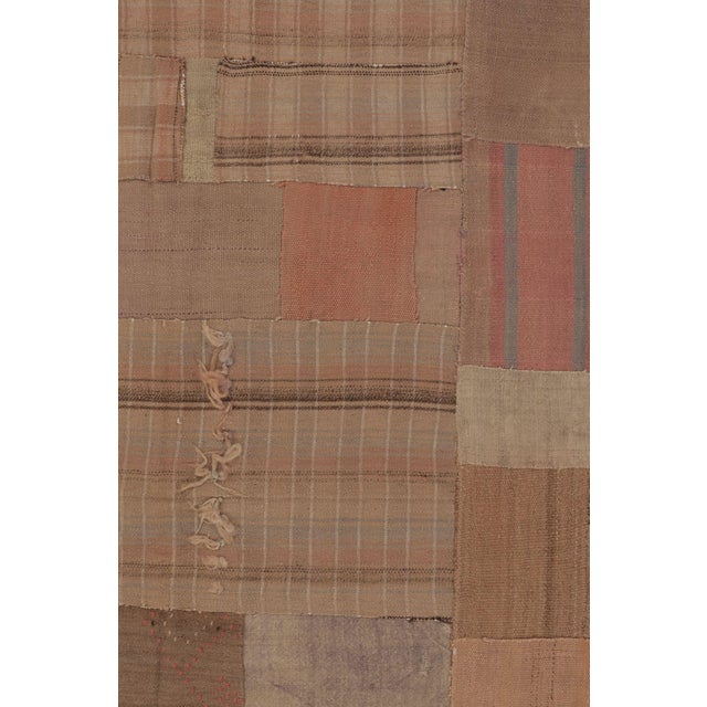 Traditional Vintage Turkish Patchwork Rug in Brown and Colorful Design - Rug & Kilim For Sale - Image 3 of 10