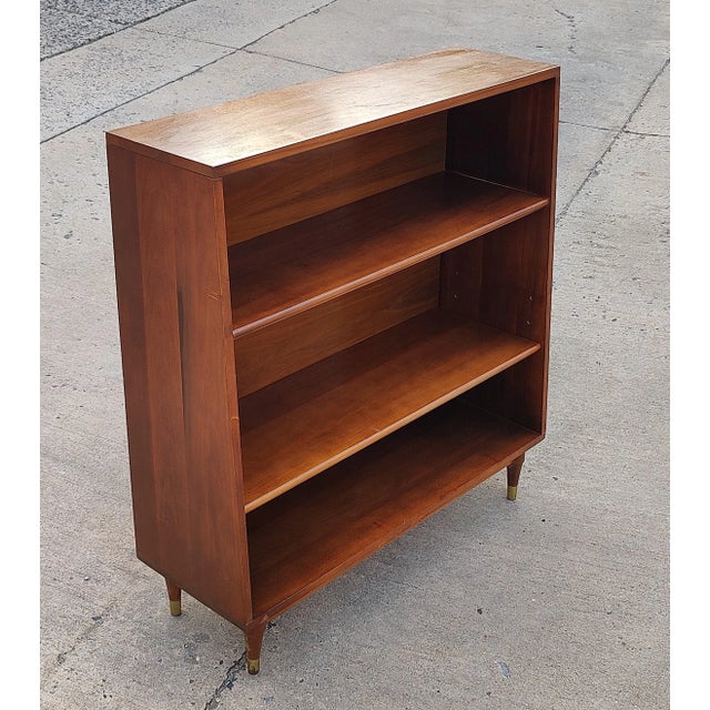 American Mid 20th Century Mid Century Hardwood Bookcase With Two Shelve For Sale - Image 3 of 10