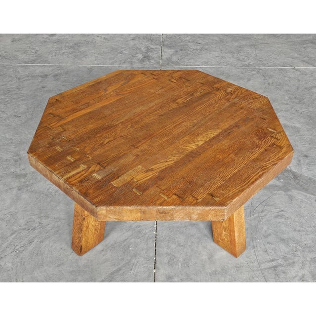 In this listing you will find a striking large Brutalist coffee table designed in style of Pierre Chapo. Table is done in...