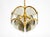 Gold Large Brass Pendant Light with Large Round Glass Plates, 1960s For Sale - Image 8 of 18