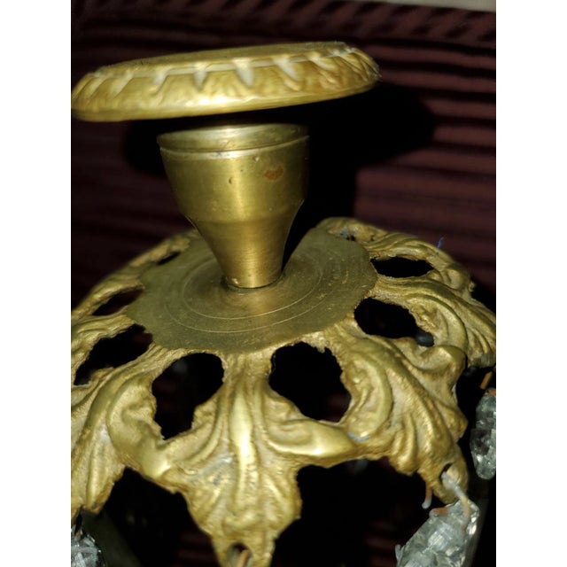 Metal 1920s Victorian Era Colonial Characters With Crystals Candlestick For Sale - Image 7 of 8