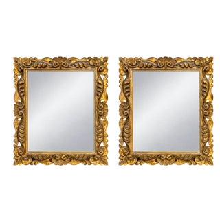 Pair Mirrors - 19th Century French Rococo Revival Carved Giltwood For Sale
