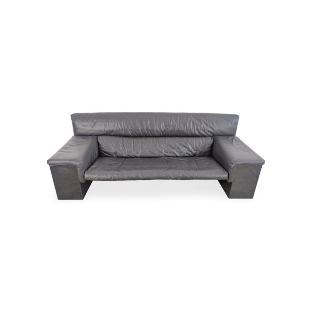 Black Leather Brigadier Three-Seater High-Back Chair by Cini Boeri for Knoll For Sale - Image 13 of 13
