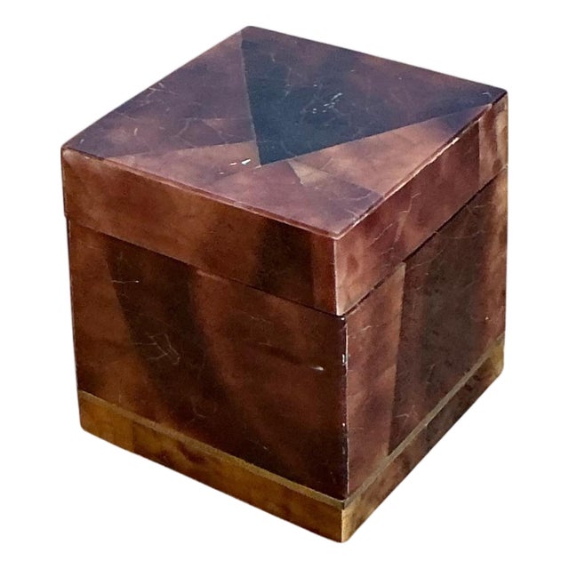 Vintage Lacquered Horn Accent Box For Sale
