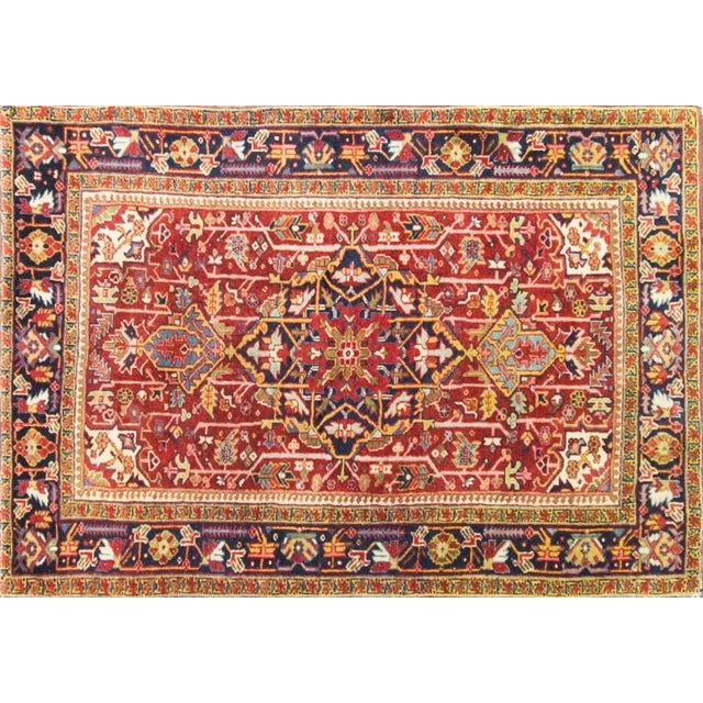 Antique Heriz rugs, made in Northwest Persia or province of Azerbaijan in several dozen towns and villages in the area and...