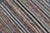 Modern Tribal Kilim Runner in Denim Blue, Brown, and Ivory Striped Design For Sale - Image 11 of 11