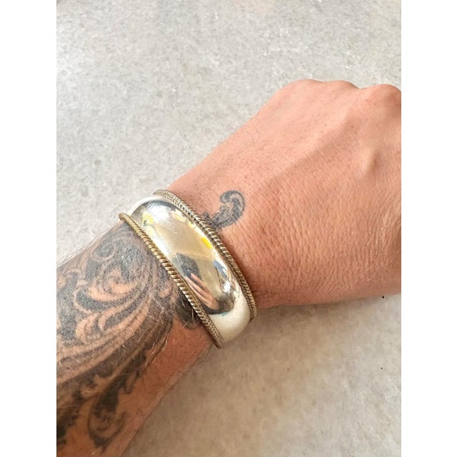 1980s Vintage Sterling Silver (925) Taxco Cuff Bracelet - Stamped For Sale - Image 5 of 7
