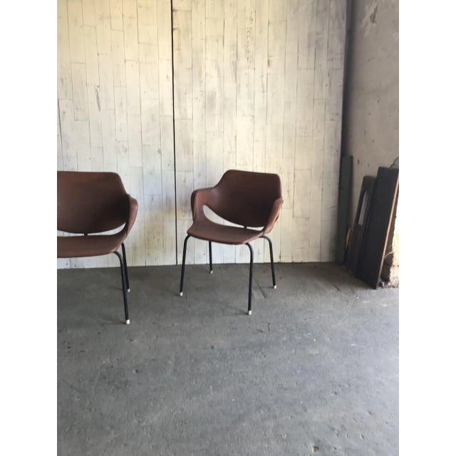 Set of Mid-Century Leatherette Armchairs, 1960s For Sale - Image 3 of 5