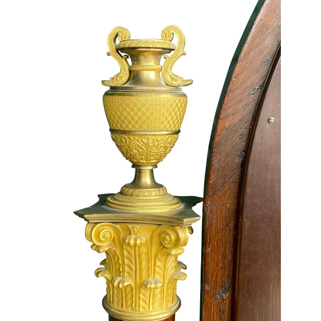 French Empire Mahogany and Ormolu Mounted Cheval Mirror For Sale In Boston - Image 6 of 10