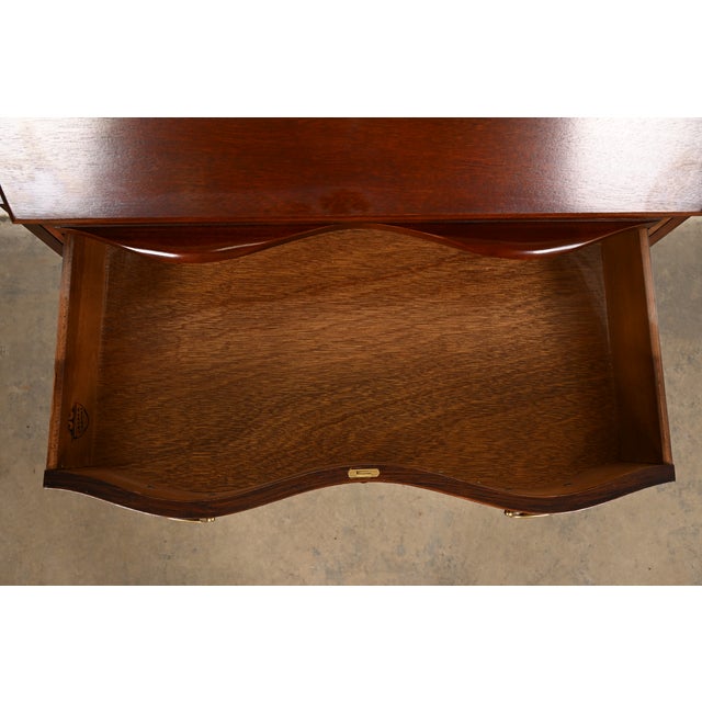 Brown Chippendale Solid Mahogany Drop Front Secretary Desk by Jasper Cabinet Co. For Sale - Image 8 of 18