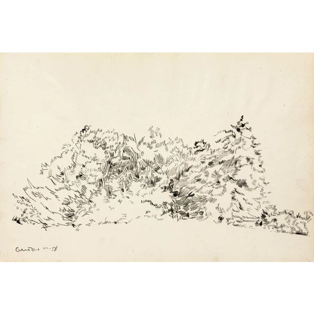 Landscape is an original drawing in pen and oil on paper realized by Tibor Gertler, one of the most important landscape...