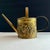 Metal Vintage Embossed Brass Floral Watering Can With Roses For Sale - Image 7 of 11
