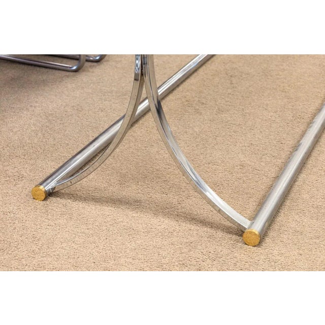 Chrome Maison Jansen Style Chrome Smoked Glass Contemporary Modern Console Sofa Table For Sale - Image 8 of 8