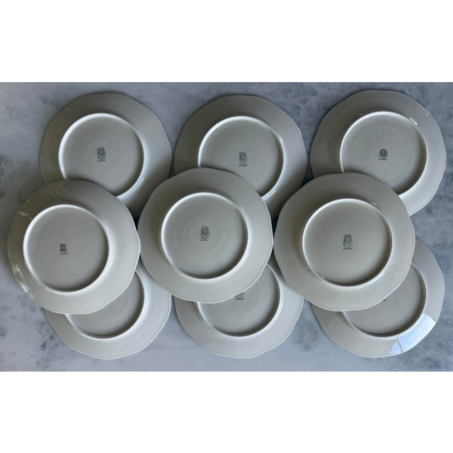 Ivory Set of 9 Vintage Baronet Dinner Plates in the Duchess Pattern For Sale - Image 8 of 12