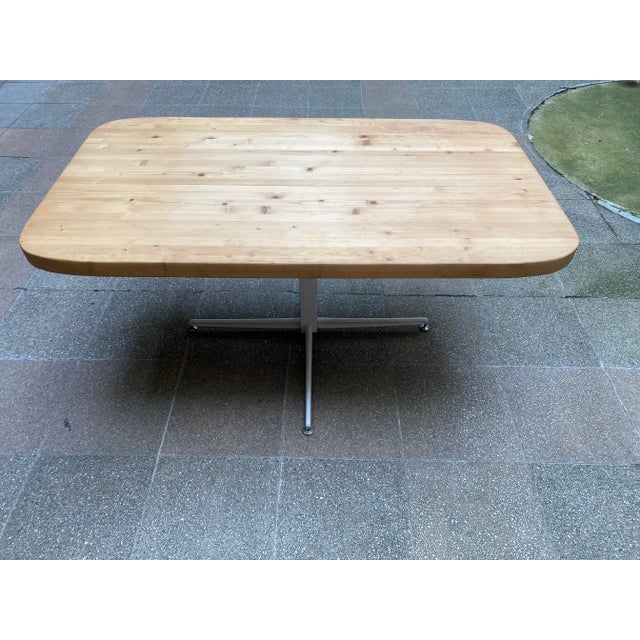 1960s Mid-Century Pine Les Arcs Dining Table attributed to Charlotte Perriand, 1969 For Sale - Image 5 of 5