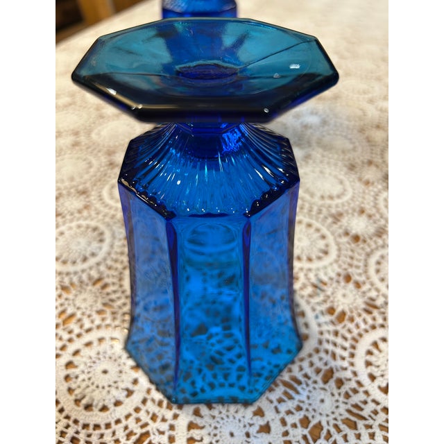 Vintage Electric Blue by Independence Glass - Iced Tea or Anything Goblets - Set of 6 For Sale In Sacramento - Image 6 of 8