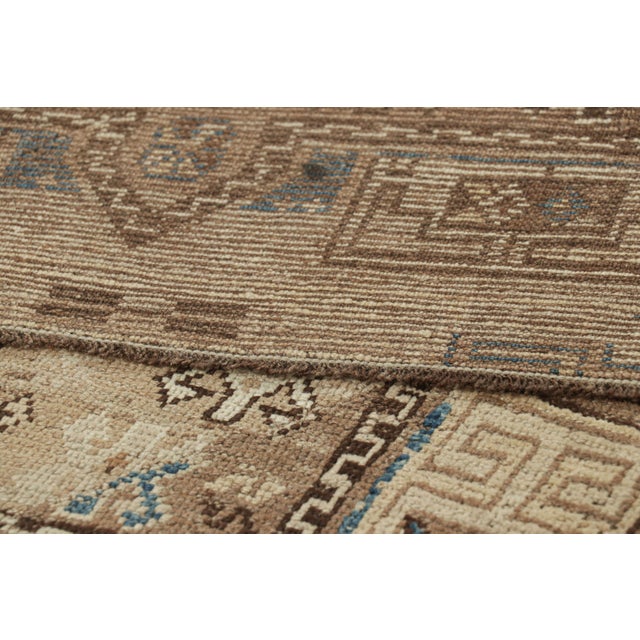 Textile Antique Russian Kazak Rug, Beige-Brown With Geometric Medallions - Rug & Kilim For Sale - Image 7 of 7