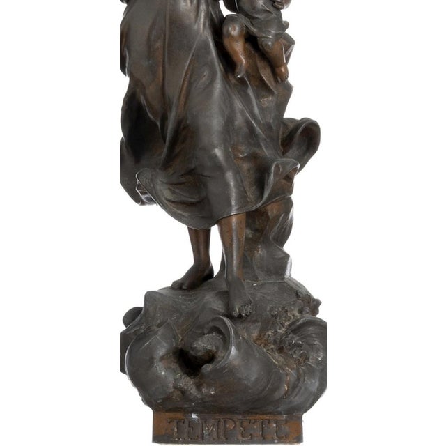 Sculpture - Virgile Morey (signed). Tempete'. Bronze art sculpture. Signed. Height: 54 cm