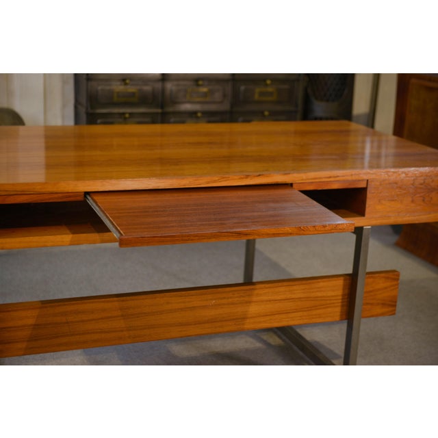 Wood Wooden Minister's Desk by Claude Gaillard and Henri Lesetre for Ligne Roset, 1970s For Sale - Image 7 of 16