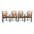 Set of Four McGuire Rattan Target Upholstered Dining Armchairs For Sale