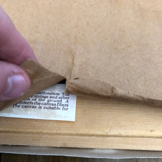 Vintage Original Folk Art Rustic Landscape with Barn Oil Painting on Canvas Signed Pat'83 For Sale - Image 10 of 12