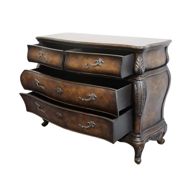 Powell Furniture Burnished French Baroque Inspired Contemporary 50" Bombe Chest of Drawers For Sale In Kansas City - Image 6 of 12