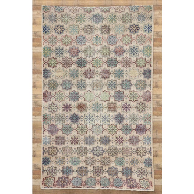 Zeki Muren Vintage Turkish Sivas Rug - 05'07 X 09'01 For Sale In Dallas - Image 6 of 6
