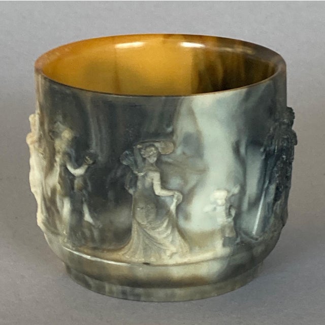 Classical Roman Late 20th Century Slag Glass Urn or Relief-Decorated Vase, Ancient Neo-Classical Bacchanalian Figural Scene For Sale - Image 3 of 10