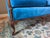 Restored Vintage Chippendale Style Camelback Sofa in Blue Velvet For Sale - Image 9 of 18