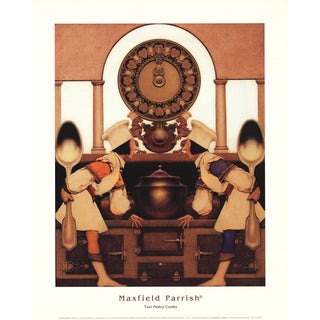 2003 Maxfield Parrish 'Two Pastry Cooks' Contemporary Brown Usa Offset Lithograph For Sale