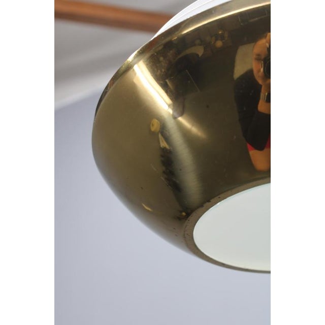 Vintage Brass Pendant Light with Opaline Glass Diffuser, 1950s For Sale - Image 12 of 16