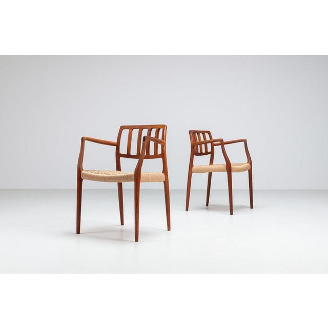 1970s Model 66 Armchairs in Teak and Paper Cord by Niels Otto Moller, Denmark, 1970, Set of 4 For Sale - Image 5 of 15