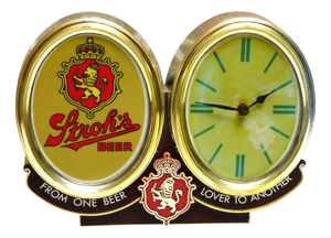 Stroh's Beer Sign with Clock, USA, 1985