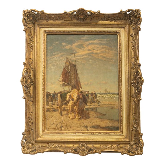 Peter Pulm, Düsseldorf School Scene, Oil Painting, Framed For Sale