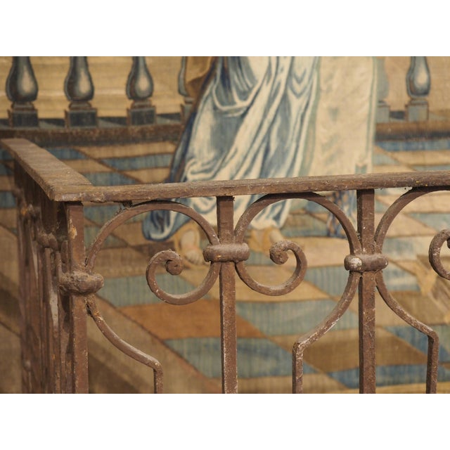 19th Century Antique Italian Wrought Iron Balcony Railing as Console Table Base, 19th Century For Sale - Image 5 of 18