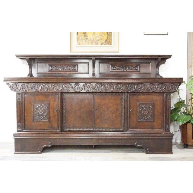 Brown Oak Buffet, 1890s For Sale - Image 4 of 16