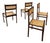 Set of 4 Dining Chairs in Rosewood & Cane, Unknown, 1960s For Sale