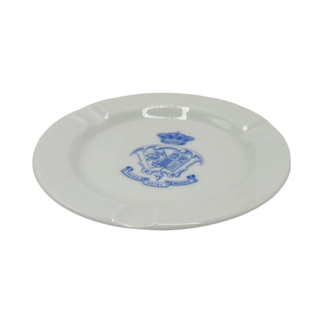 White Vintage 5-Star Palace Hotel Madrid Ashtray Dish Porcelain Spain For Sale - Image 8 of 12